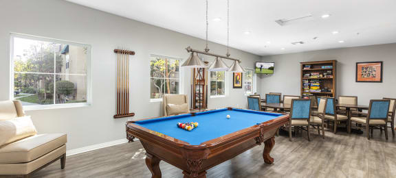 Billiard and Game Room at 55+ FountainGlen Seacliff, Huntington Beach, California