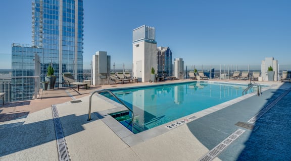 skyhouse pool with rooftop view