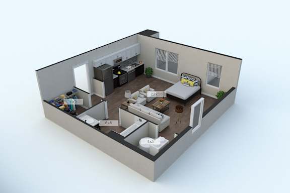 Studio 1 bath Furnished Studio Studio 1 bath Furnished Studio at McHenry Square Apartments, Augusta, GA