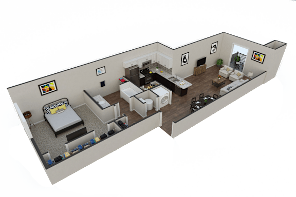 1 bed 1 bathroom Bastion Floor Plan 1 bed 1 bathroom Bastion Floor Plan at McHenry Square Apartments, Augusta, GA