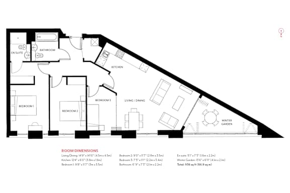 floor plan of the third level of the apartment building