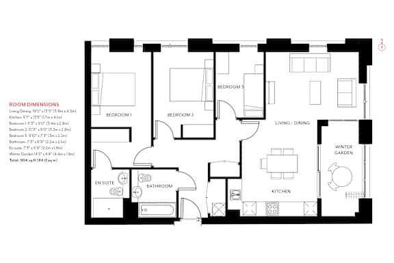 a floor plan of a home with a bedroom and a living room