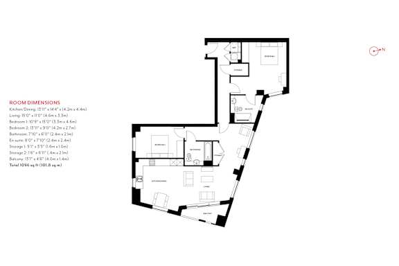 the floor plan of the third level of the house