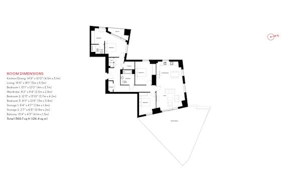 floor plan of the ground level of the house