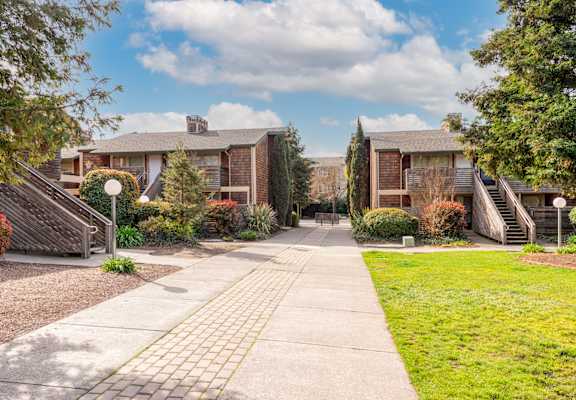 Property Entrance at Meadowrock Apartments, Santa Rosa, California