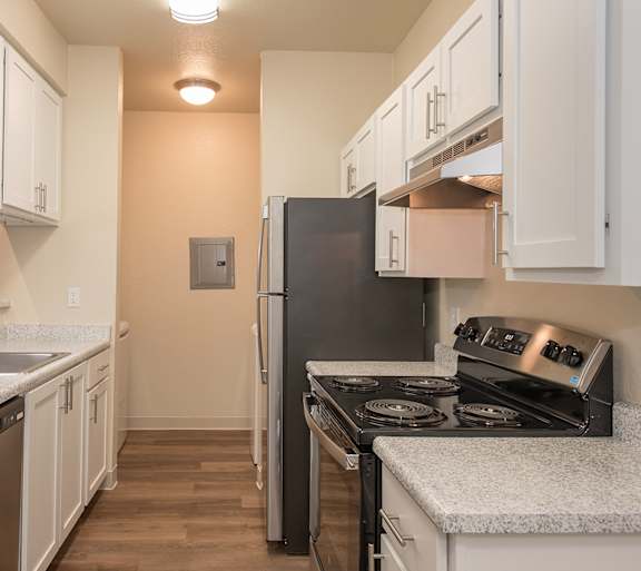 Model Upgraded Kitchen at Sunset Summit Apartments, Rocklin, CA, 95765