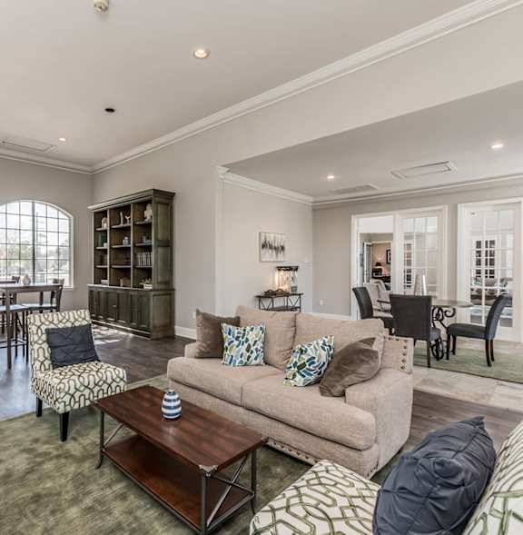 Axis Admiral's Hills Courtyard with a Stunning View of the Community Also Featuring Outdoor Fireplace