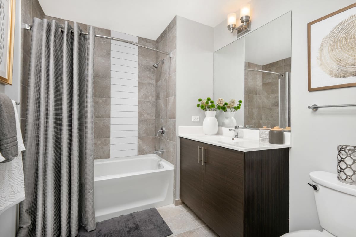 The Madison at Racine apartment bathroom - Chicago, IL