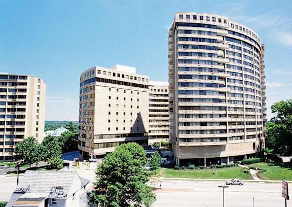 an aerial view of the headquarters building for the us army corps of engineers  at Hampton Plaza Apartments, Towson, MD, 21286