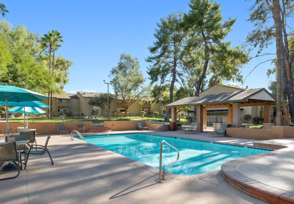Swimming pool at Hampton Park apartments in Tucson, AZ