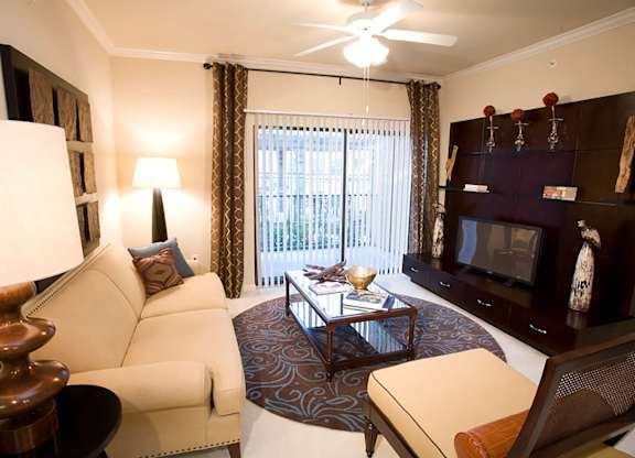 Model Living Room at Lakeland Estates Apartments in Stafford TX