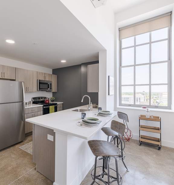 Open Kitchen at The Bell Apartments, Trenton, NJ, 08608
