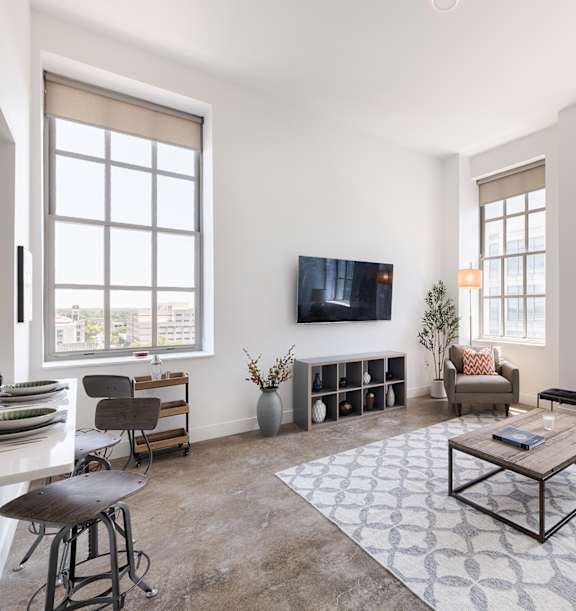 Living Room at The Bell Apartments, Trenton, NJ, 08608