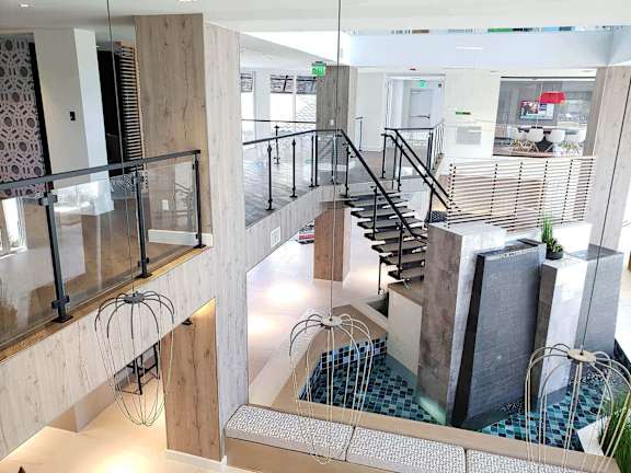  Multi-story clubhouse with lounge area