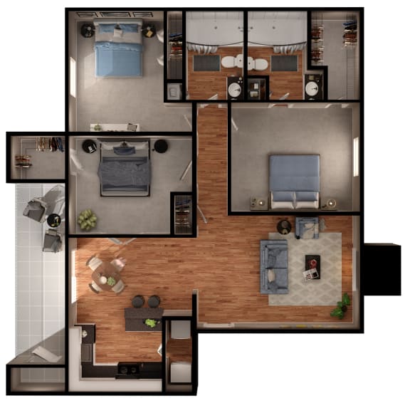 D3H Floor Plan at 2400 Briarwest Apartments, Houston
