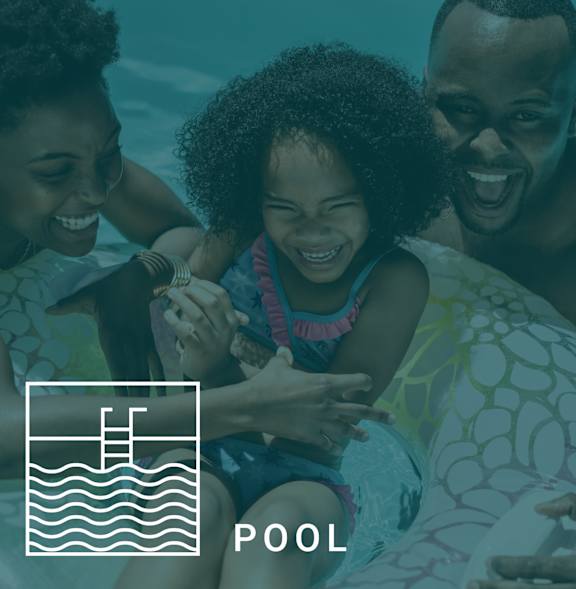 A group of people are enjoying a pool party. at Adler Montford Park + Drexel Townes, Charlotte, NC, 28209