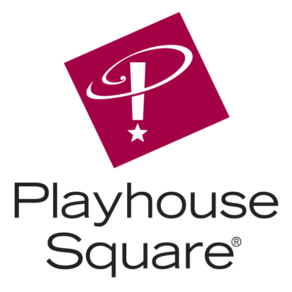 a pink and black playhouse square with the letter p in the middle