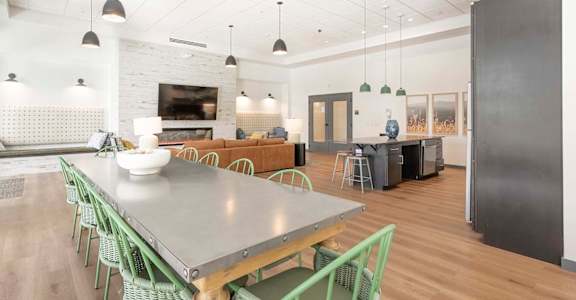 Clubhouse with seating and fireplace at FARM BY VINTAGE, Washington, 98012