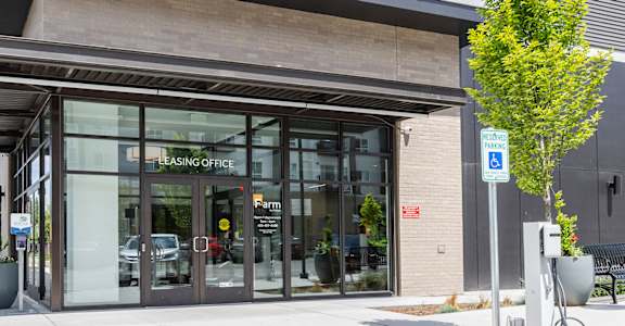 Entry to leasing office at FARM BY VINTAGE, MILL CREEK, WA 98012