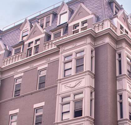 fancy brick and stone apartment building at 87 Mariner St in Buffalo, NY