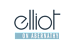 A logo with the text "elliot on abernathy" in white font on a black background.