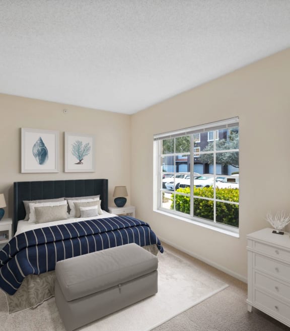 a bedroom with a bed and a window at Via Lugano, Boynton Beach, FL, 33436