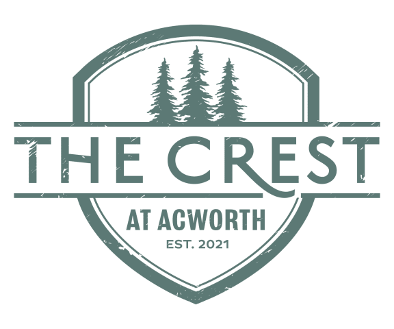 the logo for the crest at acworth with a black background at The Crest at Acworth Apartments, Acworth, GA
