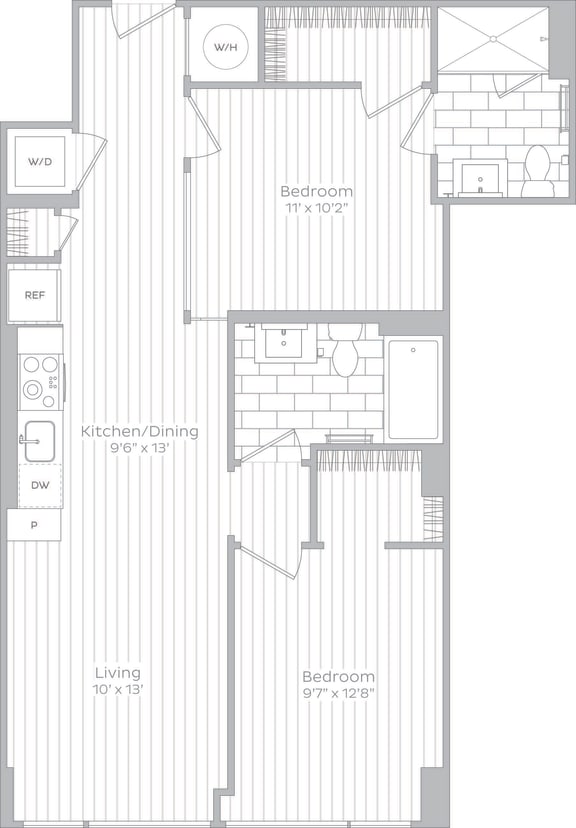 2 bed 1 bathroom A at Artline Apartments, Washington, DC