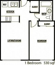 Floor Plan  1 Bedroom