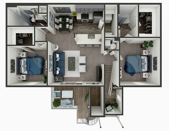 Floor Plan  Skyridge Club Apartments- Two Bedroom Apartment in Crystal Lake, IL