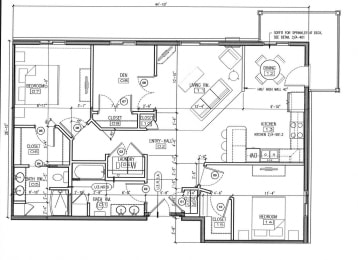  Floor Plan 2 Bedroom 2 Bathroom +DEN