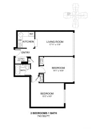 Maple Floorplan  at Parkview Towers, Collingswood, NJ