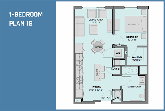 1B Floor Plan at 20 Stephenson Aman at Clarendon Hill, Somerville, MA