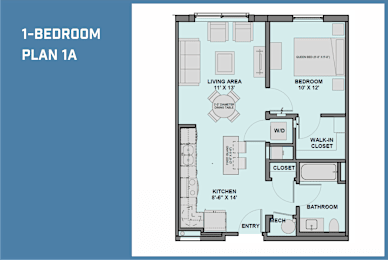 1A Floor Plan at 20 Stephenson Aman at Clarendon Hill, Somerville, MA, 02144