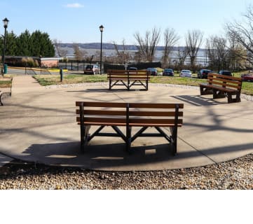 Benches for relaxing in the nature that surrounding Bridgeyard