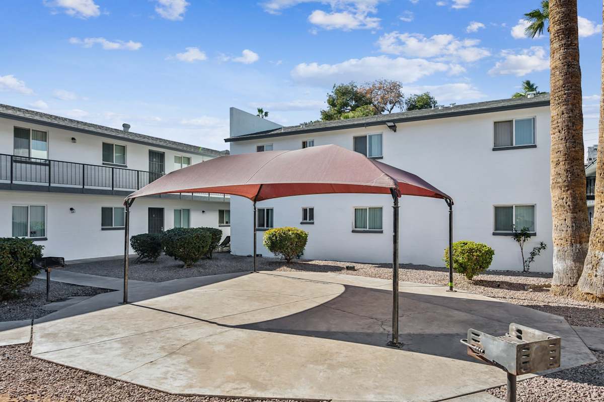 Shared outdoor space at Canberra Apartments.