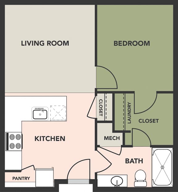 1 Bedroom, 1 Bath, Accessible