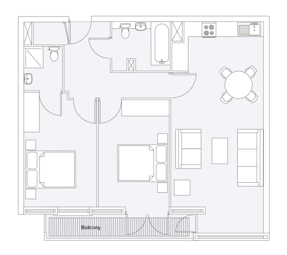 Floor Plan  2 Bed &amp; 2 Bathroom