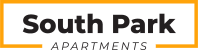 a logo for south park apartments with the word south park on a green background