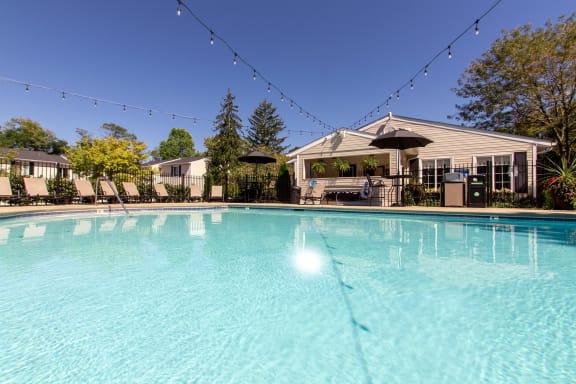 This is a picture of the pool area at Deer Hill Apartments in Cincinnati, Ohio.