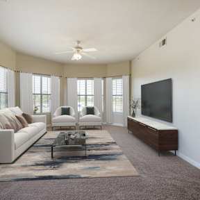 Living room with White Couch