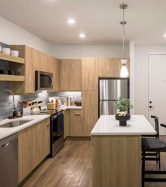 Modern kitchen at The Edley in Atlanta GA