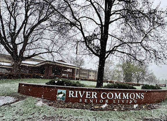 Property sign at River Commons Senior Living, Redding, 96002