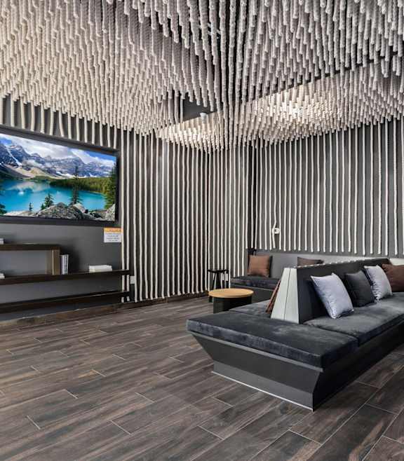 Lounge Area With TV at The View, Los Angeles, CA