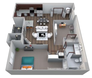 Floor Plan  Knolls with den B4 floor plan at 360 at Jordan West best new apartments West Des Moines IA 50266