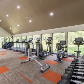 the gym is equipped with state of the art cardio equipment and weights