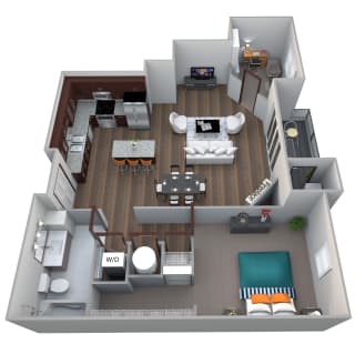 Quail with den B3S floor plan at 360 at Jordan West best new apartments West Des Moines IA 50266