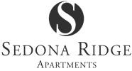 The image is a logo for Sedona Ridge Apartments.