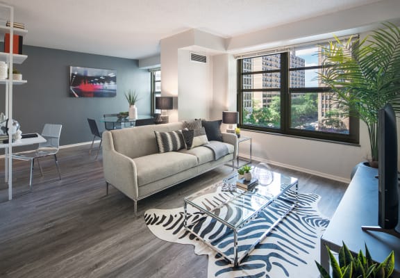 Twin Towers 1 bedroom overall image. luxury apartments hyde park chicago image