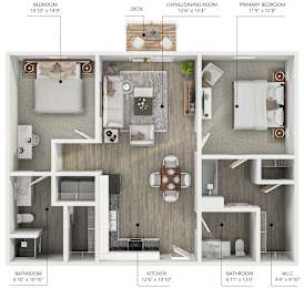  Floor Plan 2 Bedroom 2 Bathroom